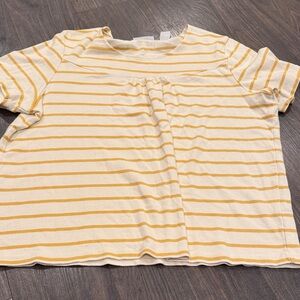 Classic blues Yellow Striped Short Sleeve Top size 1X 7:31 100% cotton